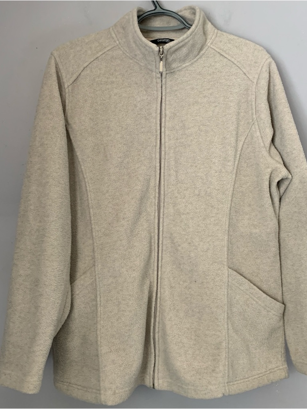 George Classics Beige Fleece Sweater Jacket Women’s XL